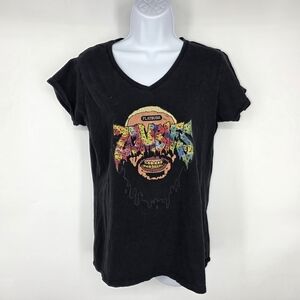 Flatbush Zombies Shirt XL Ladies Black V-Neck Graphic Tee Hip Hop Beast Coast